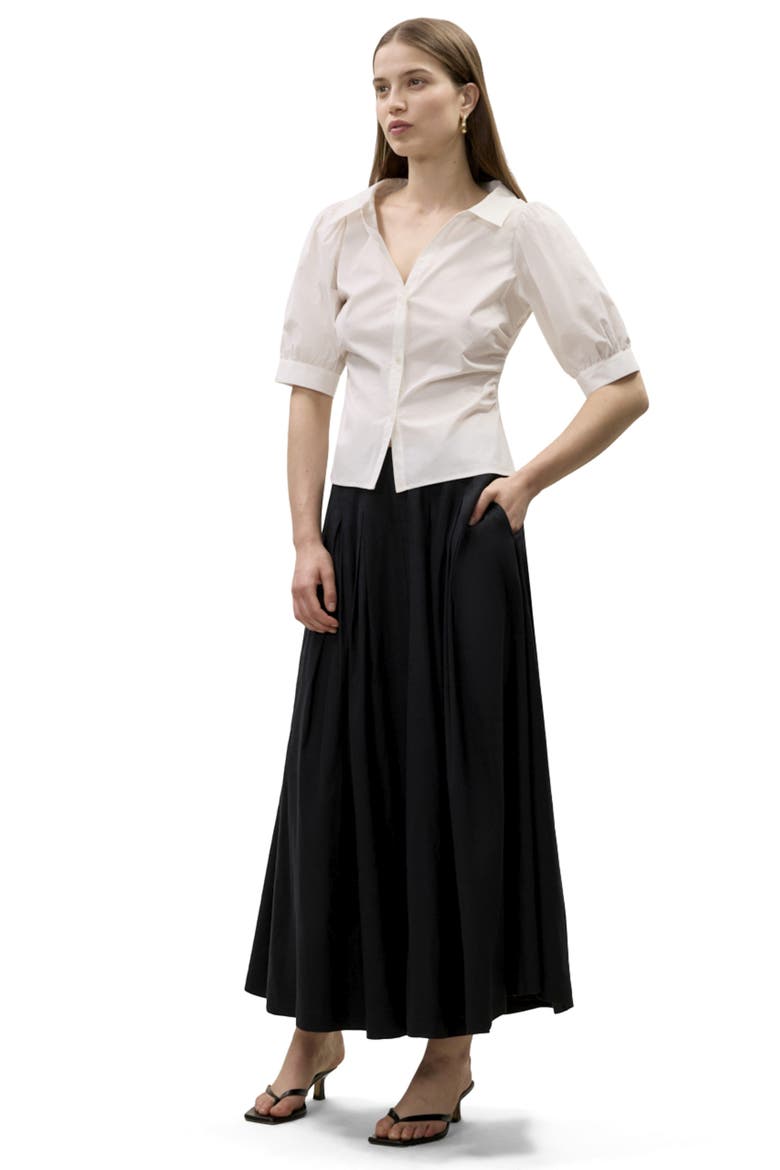 Isla Poplin Shirt, Alternate, color, Milk
