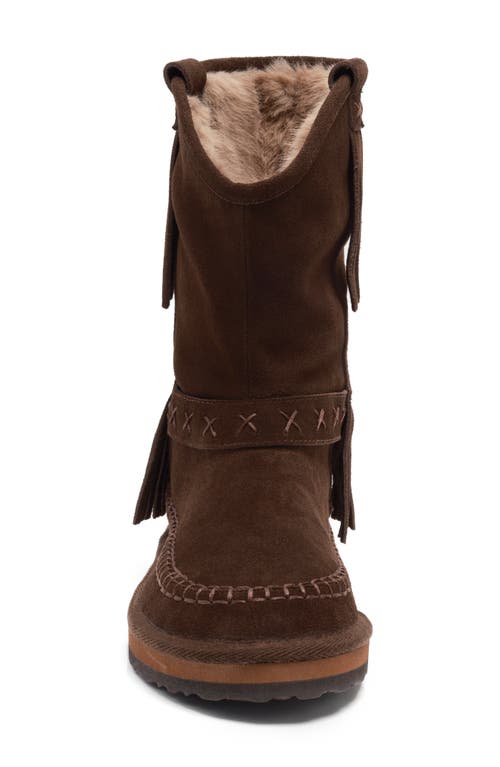 Free People Faye Fringe Faux Fur Boot In Brown