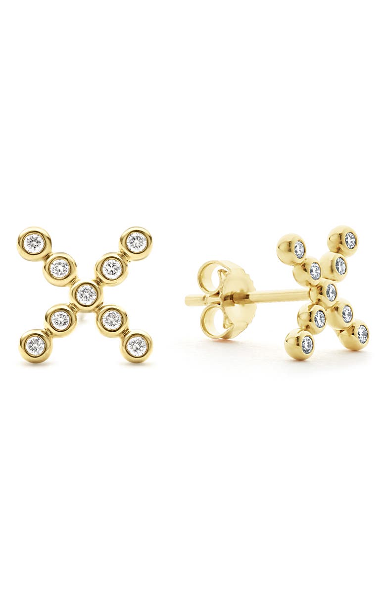 LAGOS KSL Diamond X Stud Earrings, Alternate, color, Gold Diamond