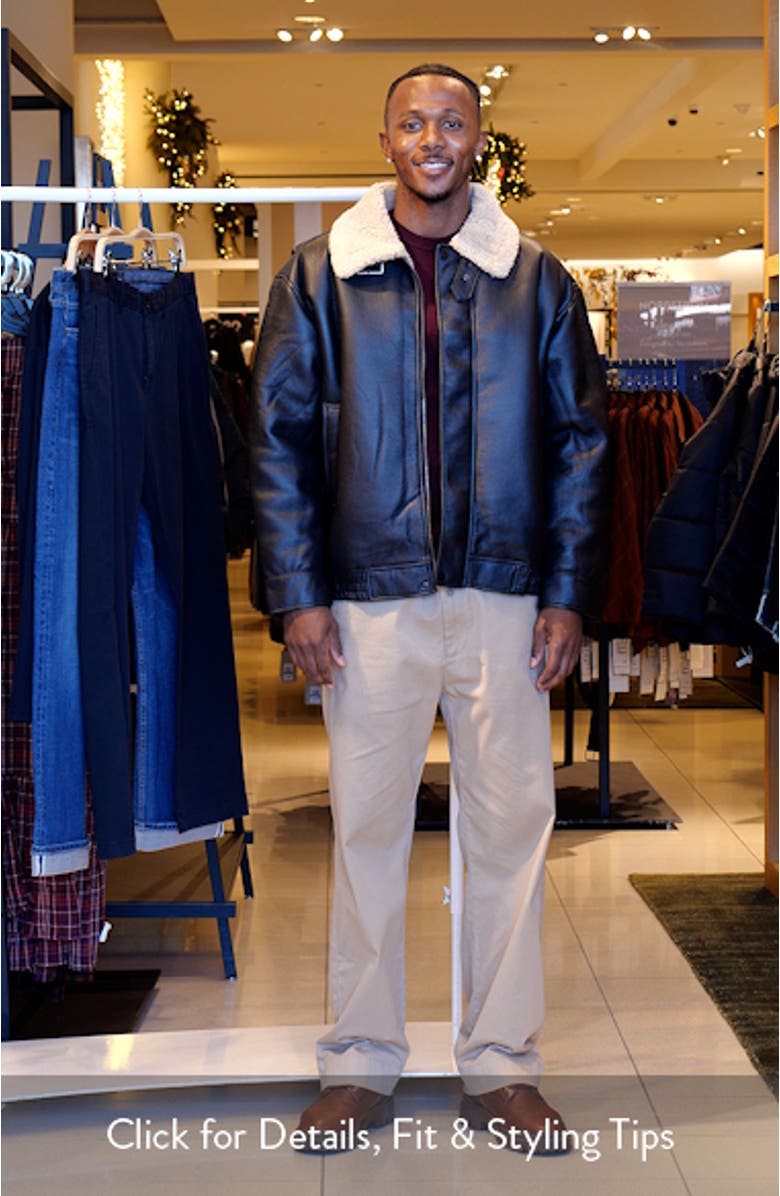 Faux Leather & Faux Shearling Bomber Jacket, sales video thumbnail