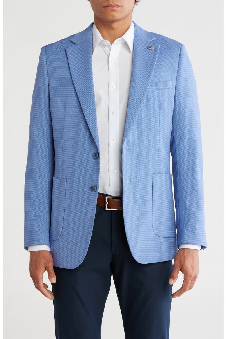 Slim Fit Sharkskin Blazer, Main, color, BLUE