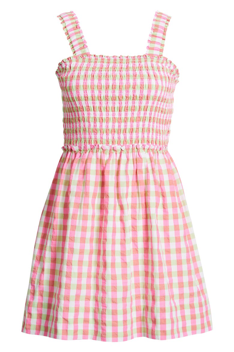 Hadly Check Print Skirted Romper, Alternate, color, CHERRY BLOSSOM PINK