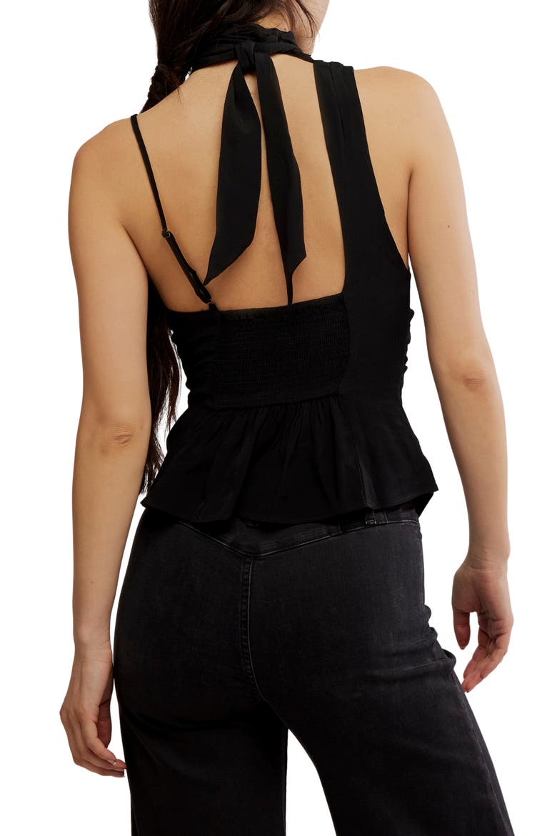True To You Sleeveless Tie Neck Top, Alternate, color, BLACK