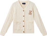 Andy & Evan Kids' Embroidered Cable Knit Cardigan