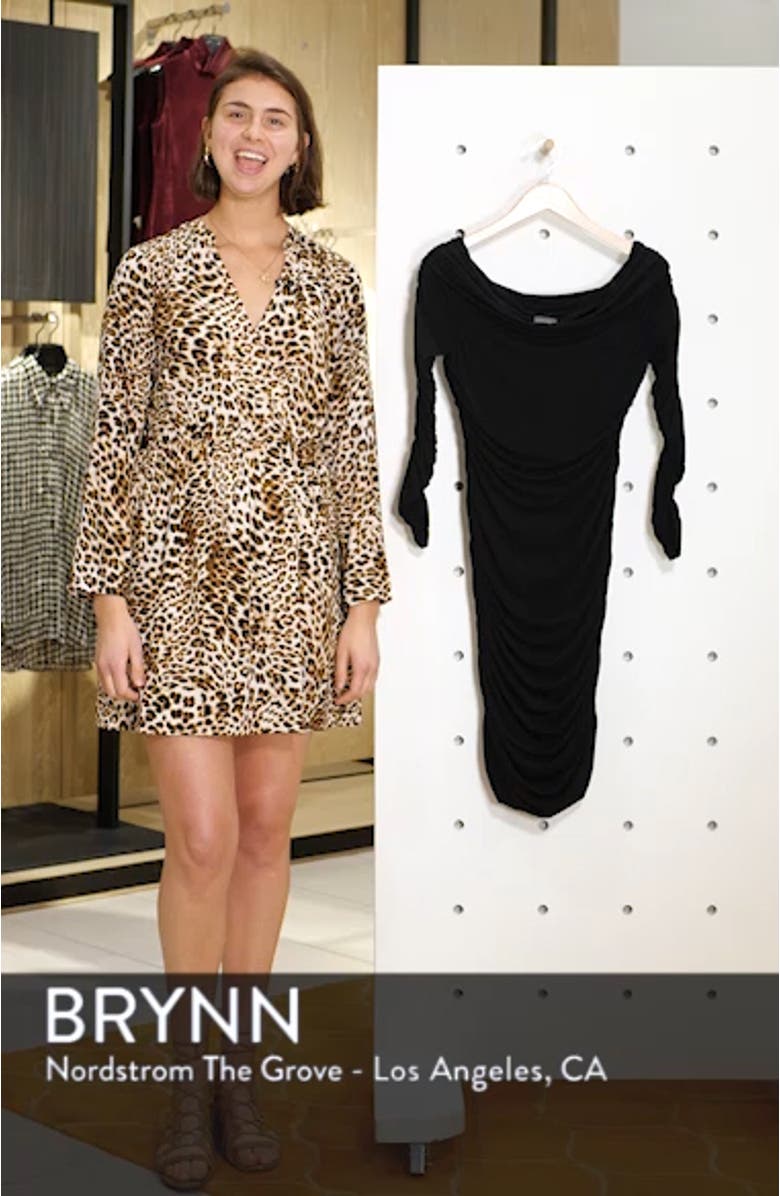 Shirred Matte Jersey Body-Con Dress, sales video thumbnail