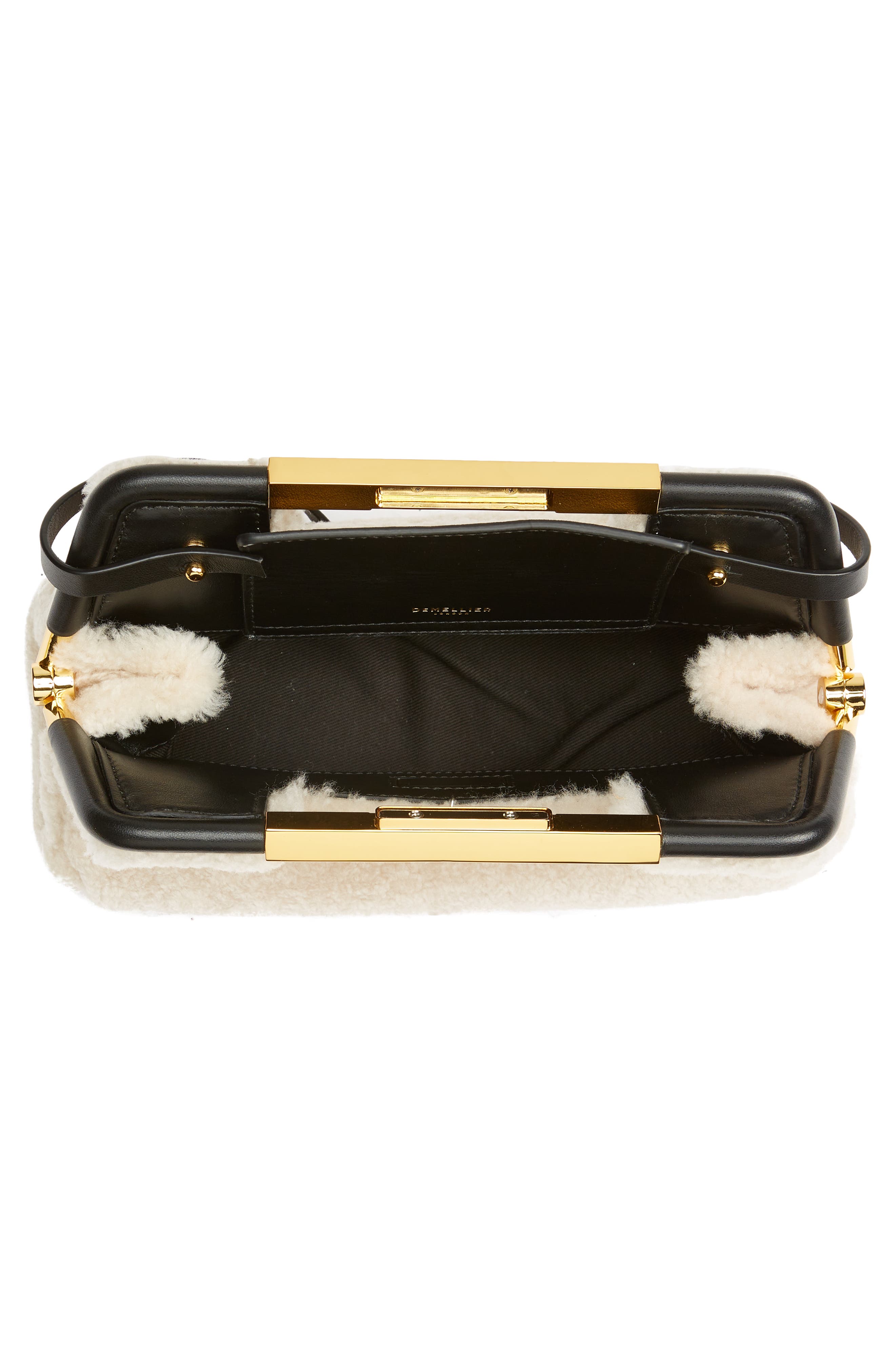 DeMellier Mini Seville Metallic Leather Frame Clutch, Alternate, color, 