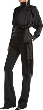 Balmain Silk satin blouse with tie detail