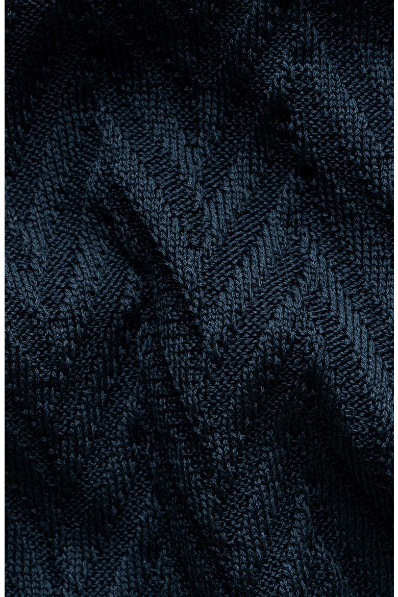 Chevron Structure Long Sleeve Polo, Alternate, color, MEDIUM BLUE