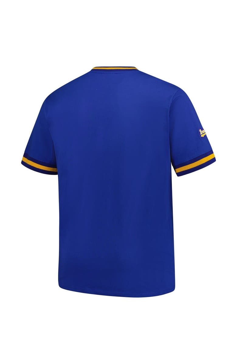 Mitchell & Ness Men's Mitchell & Ness Royal Milwaukee Brewers Big & Tall V-Neck T-Shirt, Alternate, color,