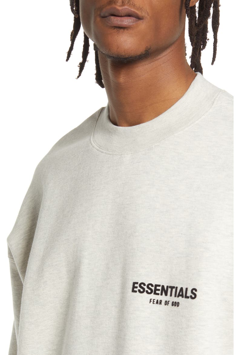 Essentials Cotton Blend Crewneck Sweatshirt, Alternate, color, LIGHT OATMEAL