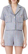 maje Vizam Short Sleeve Tweed Jacket