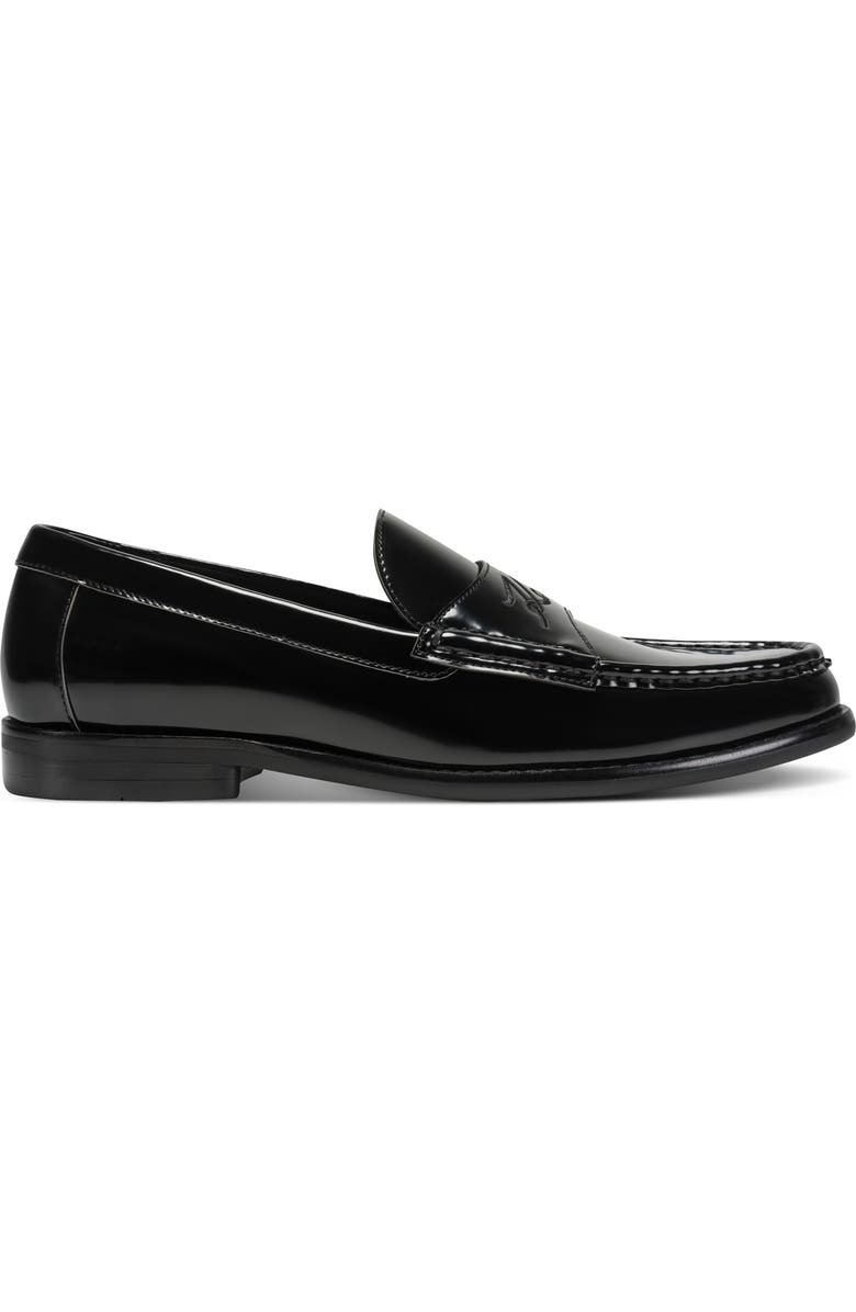 KARL LAGERFELD PARIS Faron Front Embroidered Logo Loafer, Alternate, color, Black