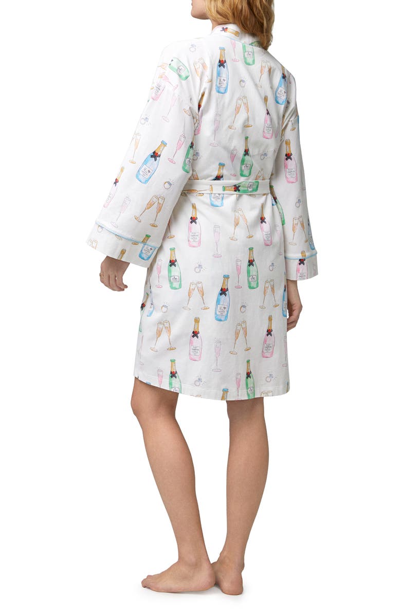 BedHead Pajamas Just Married Print Organic Cotton Jersey Robe, Alternate, color,