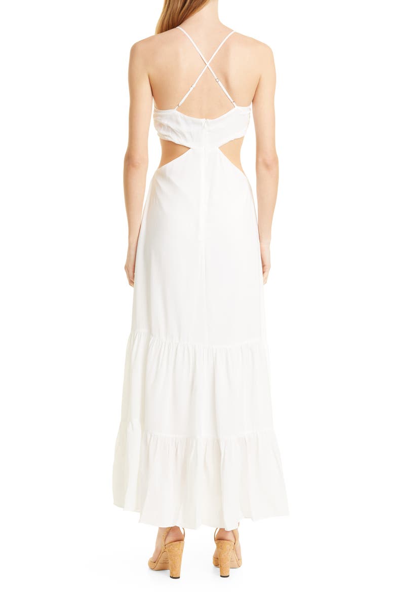 Asymmetric Neck Silk Blend Slipdress, Alternate, color, IVORY