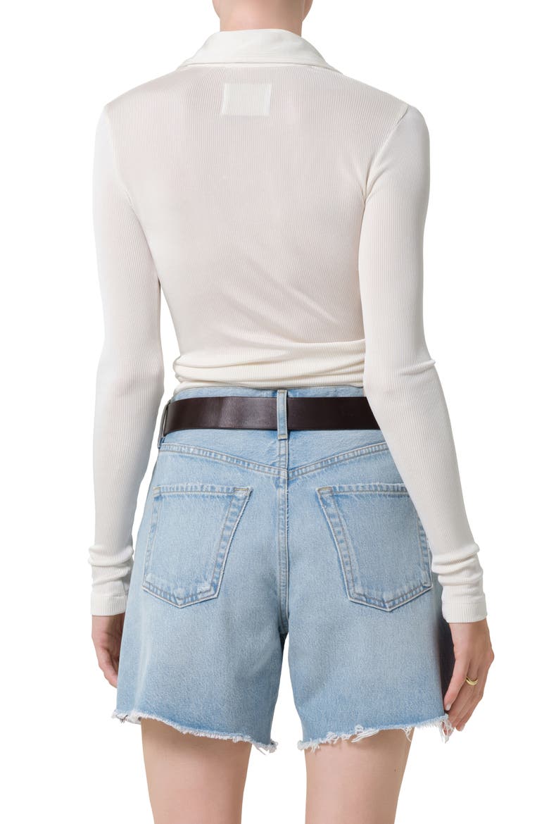 Shaea Long Sleeve Rib Polo, Alternate, color, PASHMINA OFF WHITE