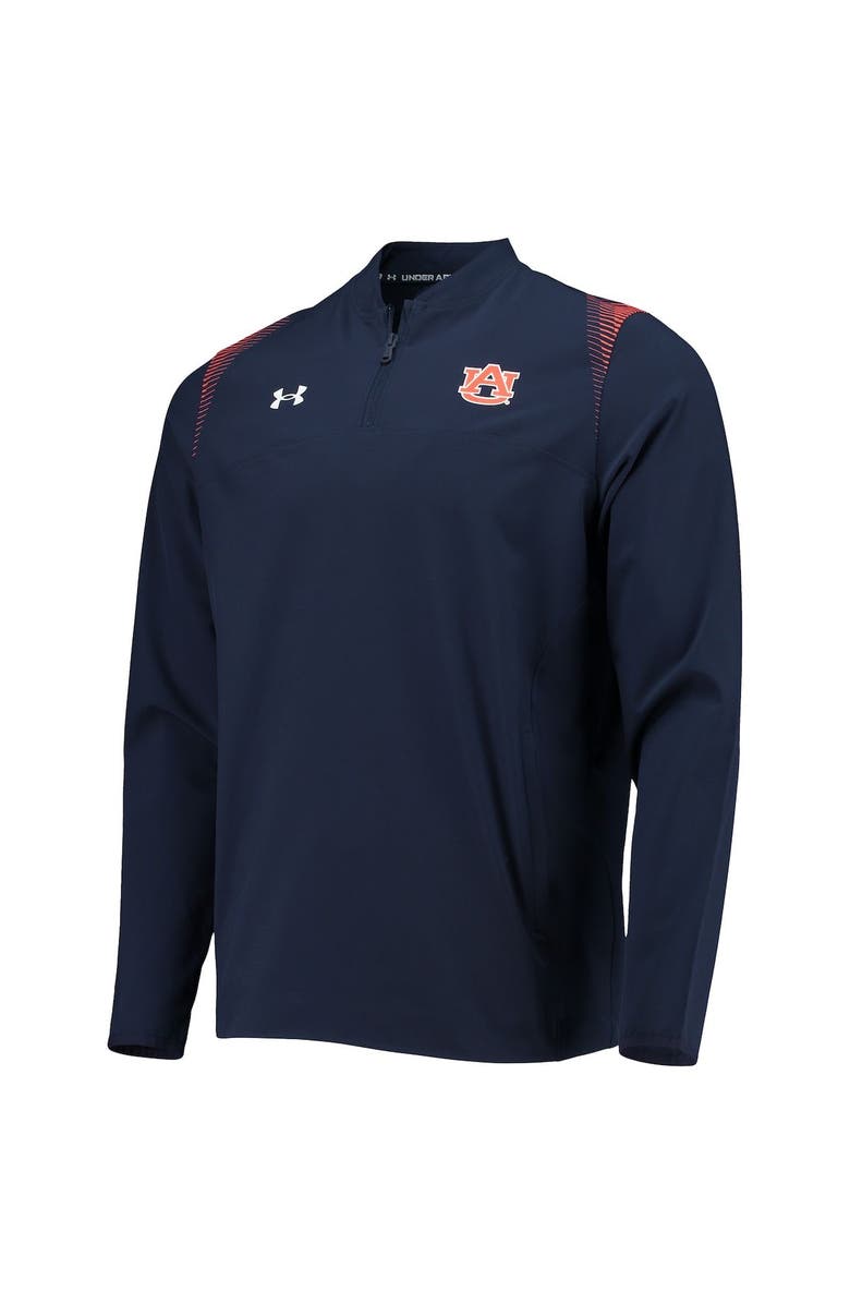 Under Armour Men's Under Armour Navy Auburn Tigers 2021 Sideline Motivate Quarter-Zip Jacket, Alternate, color, 