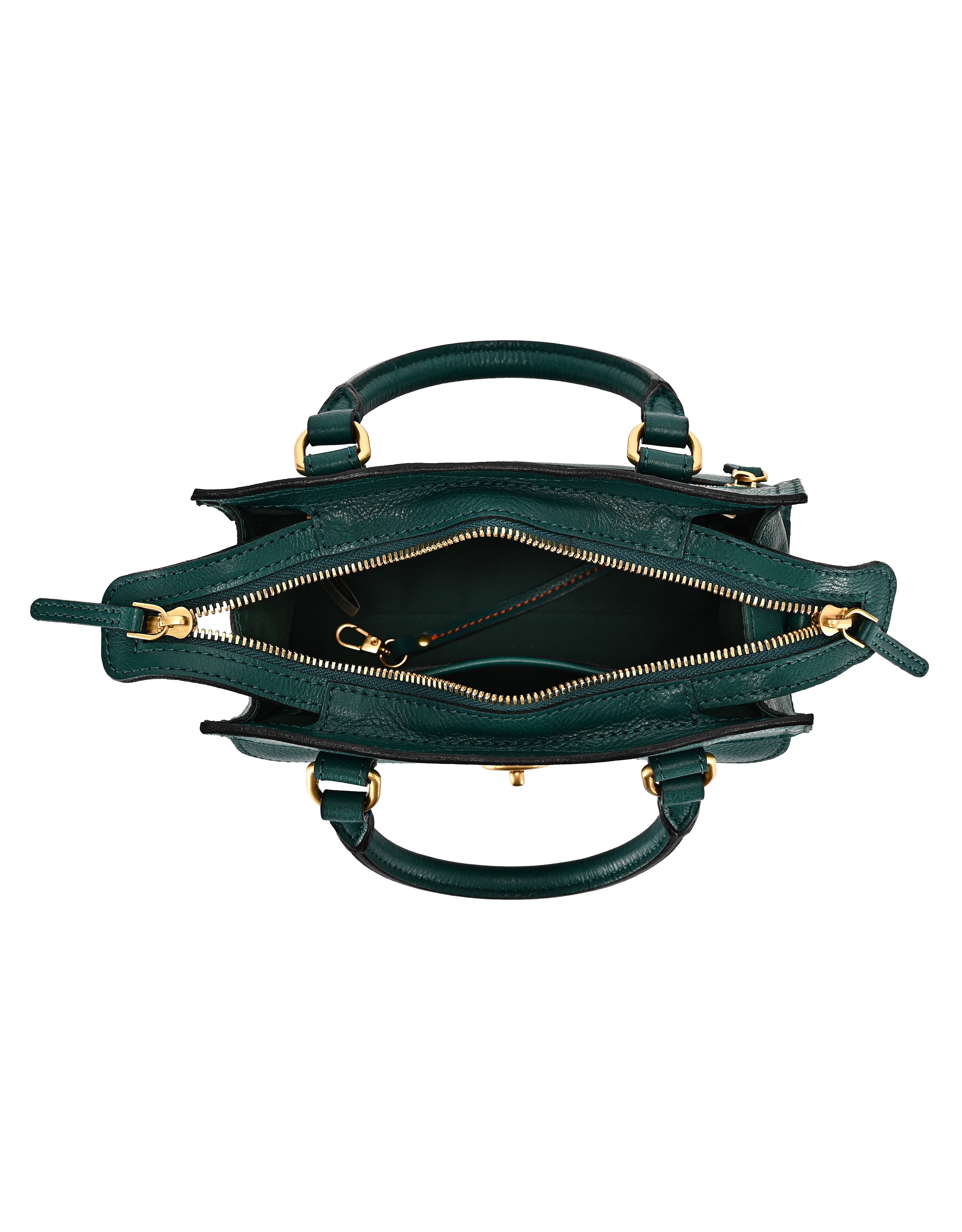Lockwood Genuine Leather Compact Structured Satchel, Alternate, color, Teal
