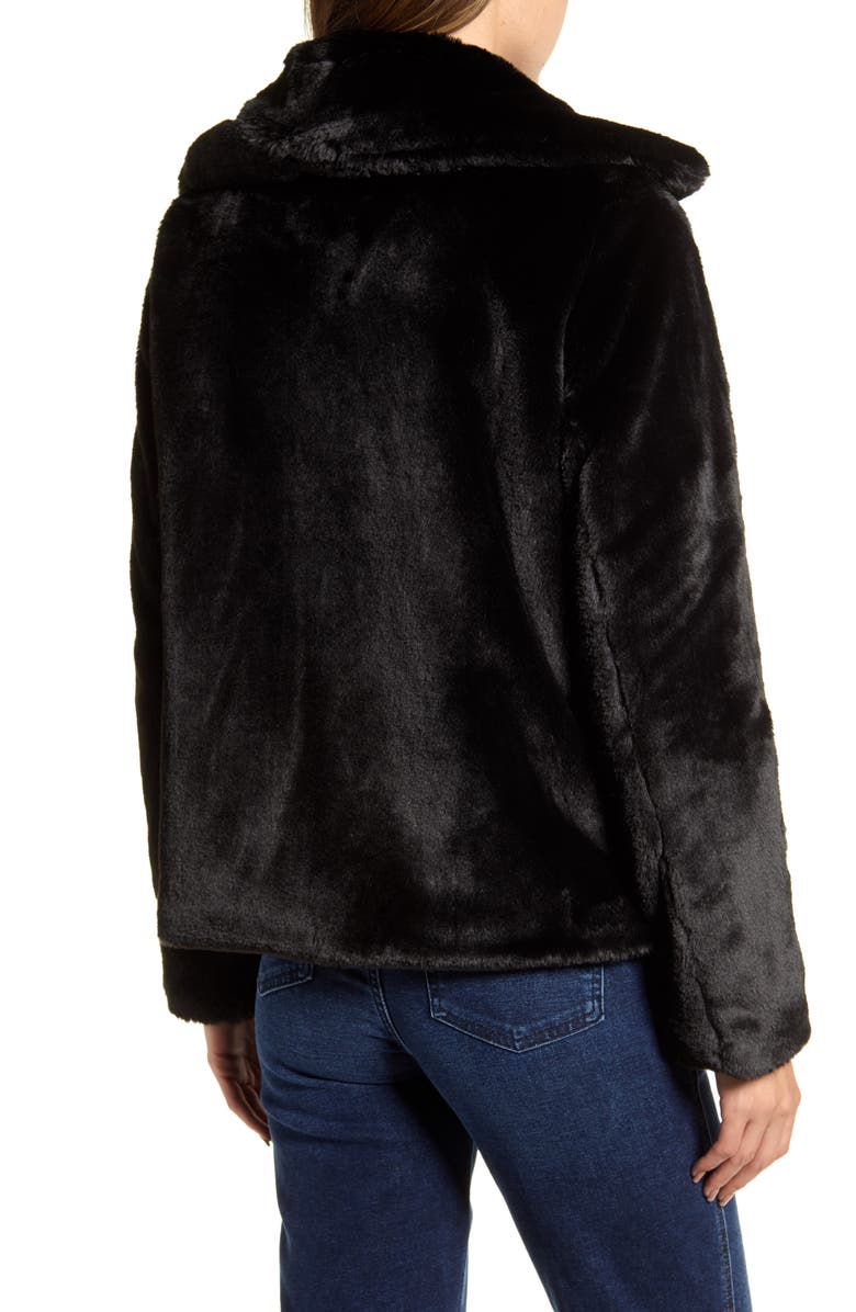 Via Spiga Crop Faux Fur Jacket, Alternate, color,