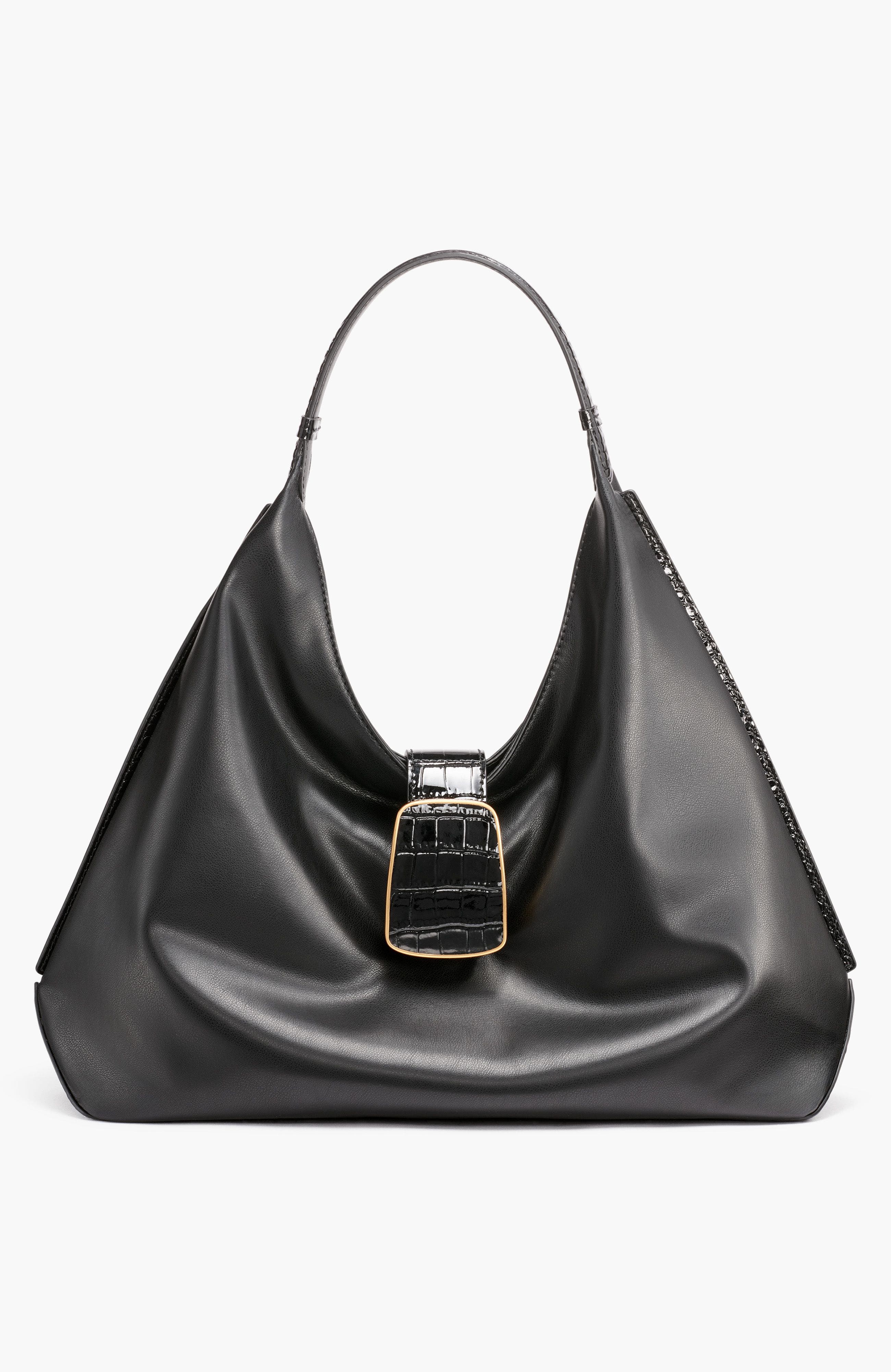 Donna Karan New York Percale Small Shoulder, Main, color, Black/Gold