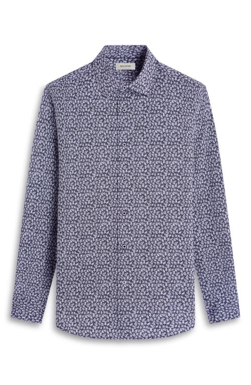 Bugatchi James Ooohcotton® Leaf Print Button-up Shirt In Black