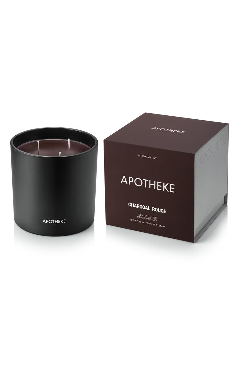 APOTHEKE Charcoal Rouge Three-Wick Scented Candle, Main, color, 