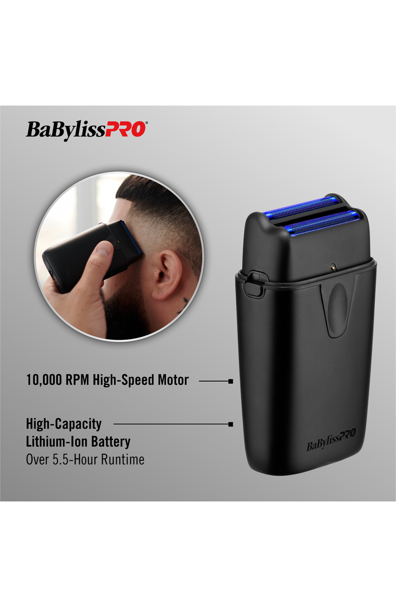 BaBylissPRO Matte Black UV-Disinfecting Double-Foil Shaver, Alternate, color, Black