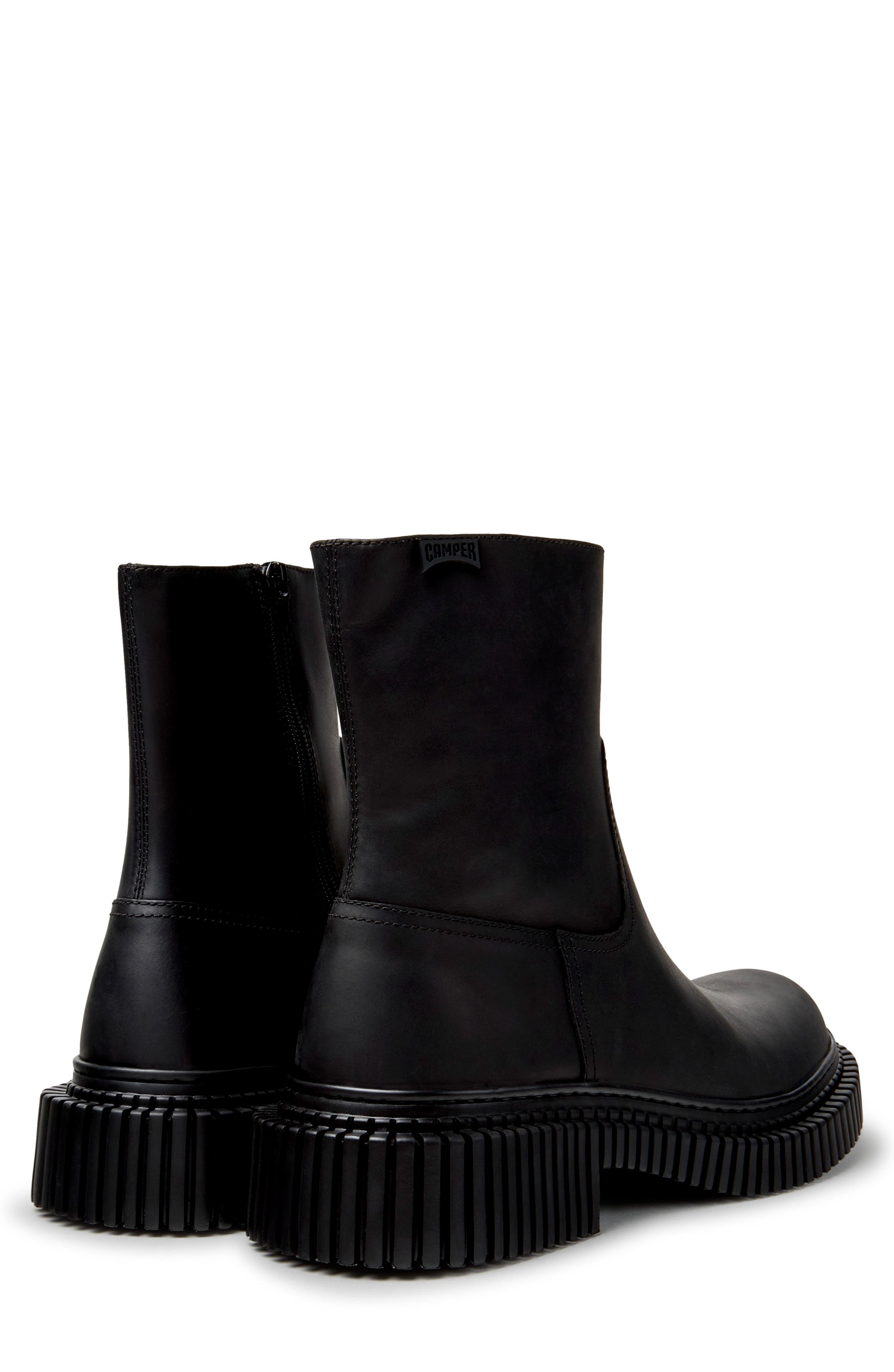 Pix Berlin Leather Ankle Boot, Alternate, color, BLACK