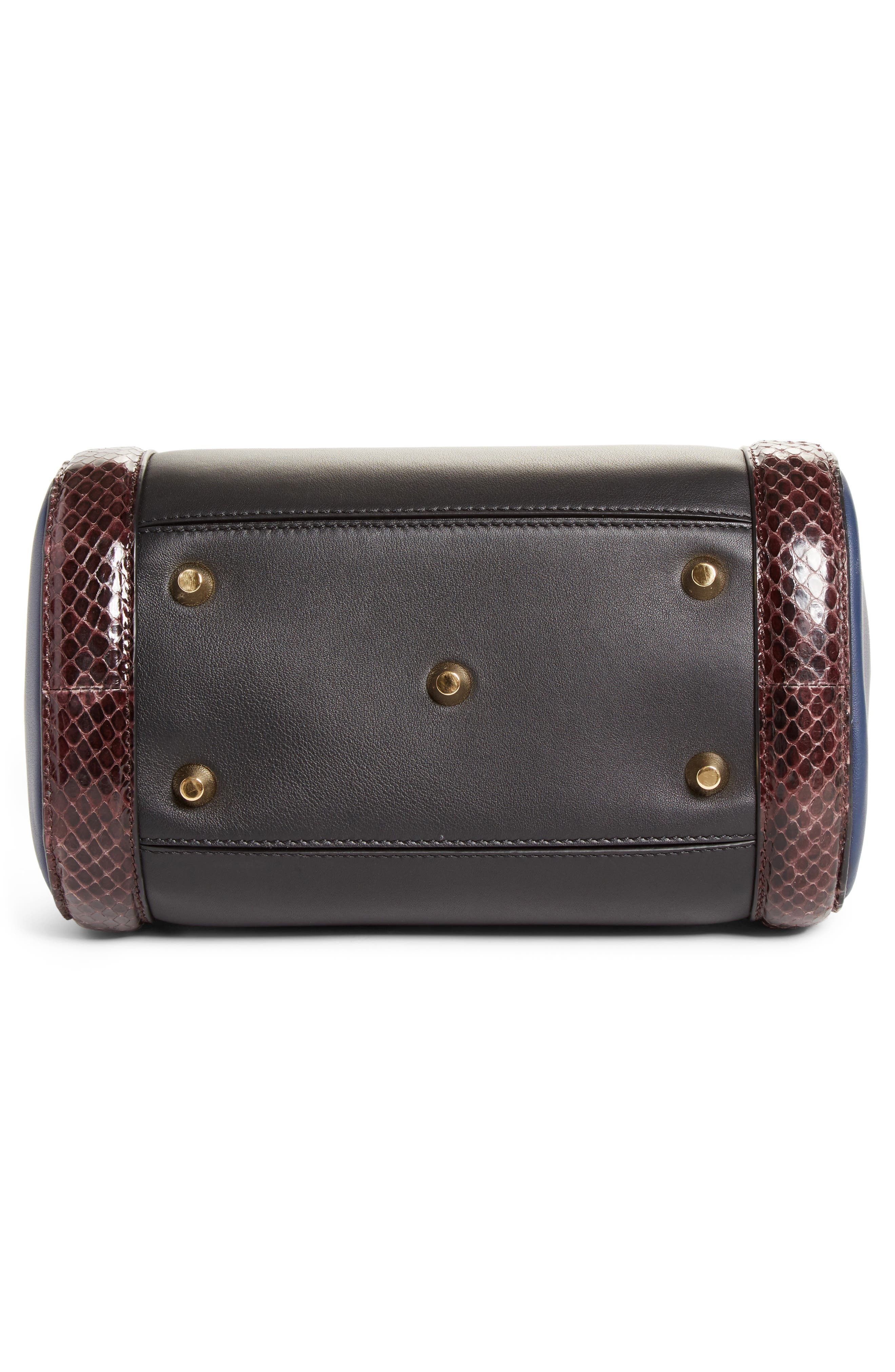 McQueen Alexander McQueen Medium Heroine Calfskin & Genuine Snakeskin Satchel, Alternate, color, 