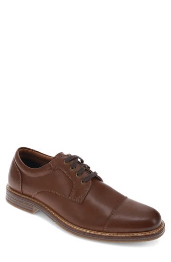 Dockers Mens Hartbury Dress Casual Lace Up Oxford Shoe In Dark Tan