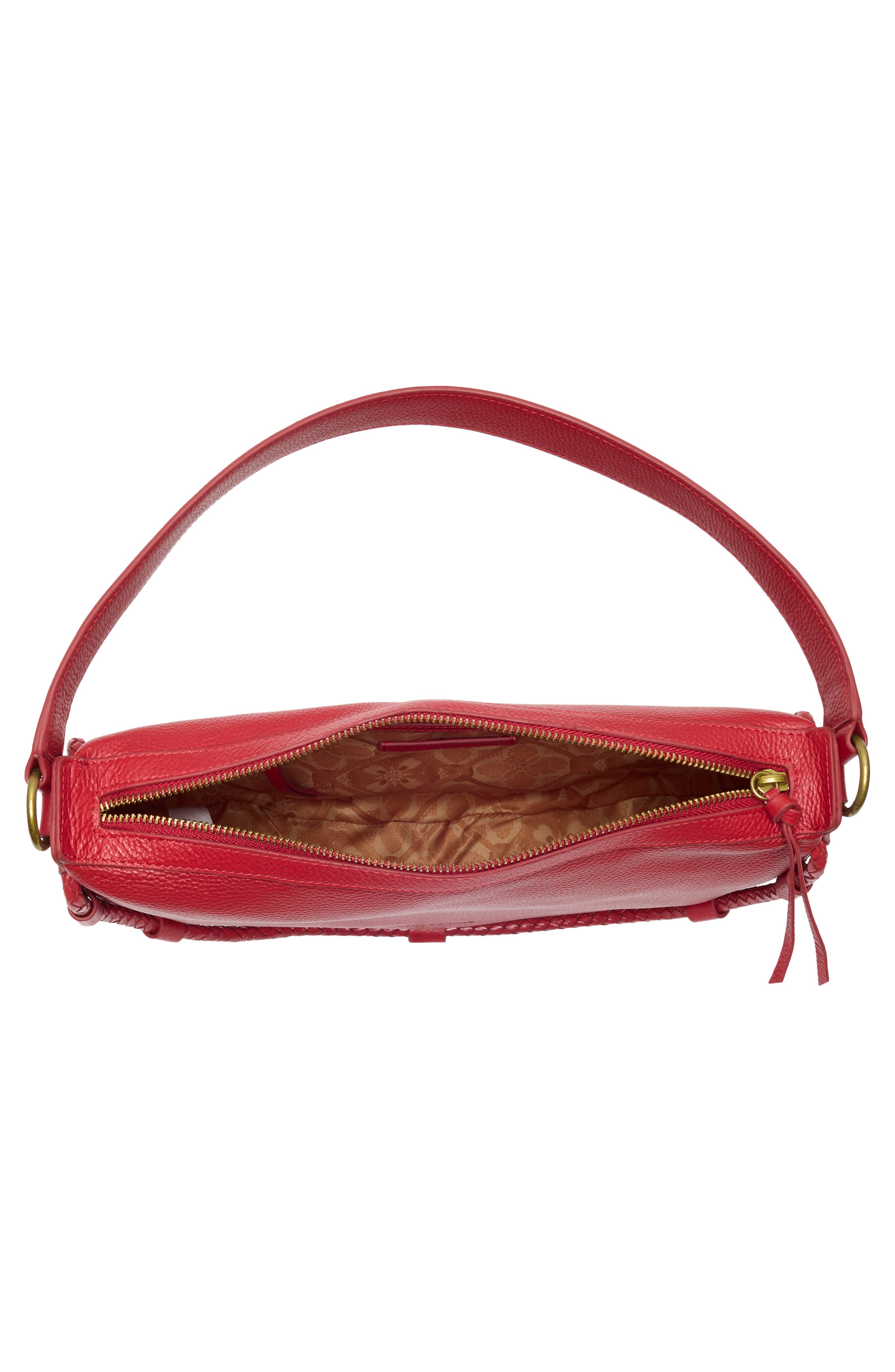 Zila Leather Shoulder Bag, Alternate, color, SALSA