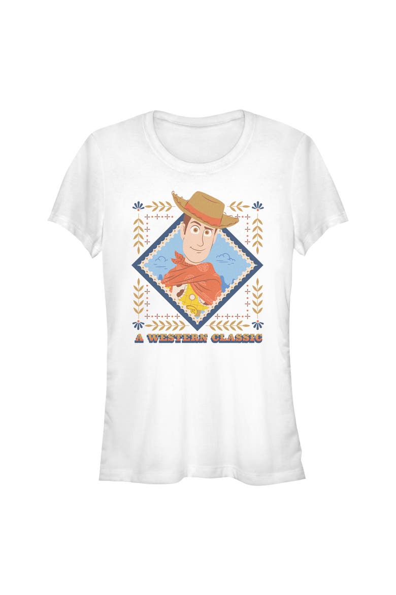 Junior's Toy Story 5 Woody Western Classic  Graphic T-Shirt, Main, color, White