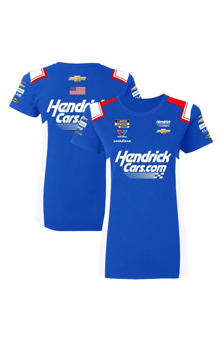 HENDRICK MOTORSPORTS TEAM COLLECTION Women's Hendrick Motorsports Team Collection Blue Kyle Larson HendrickCars.com Uniform T-Shirt, Main, color, Blue