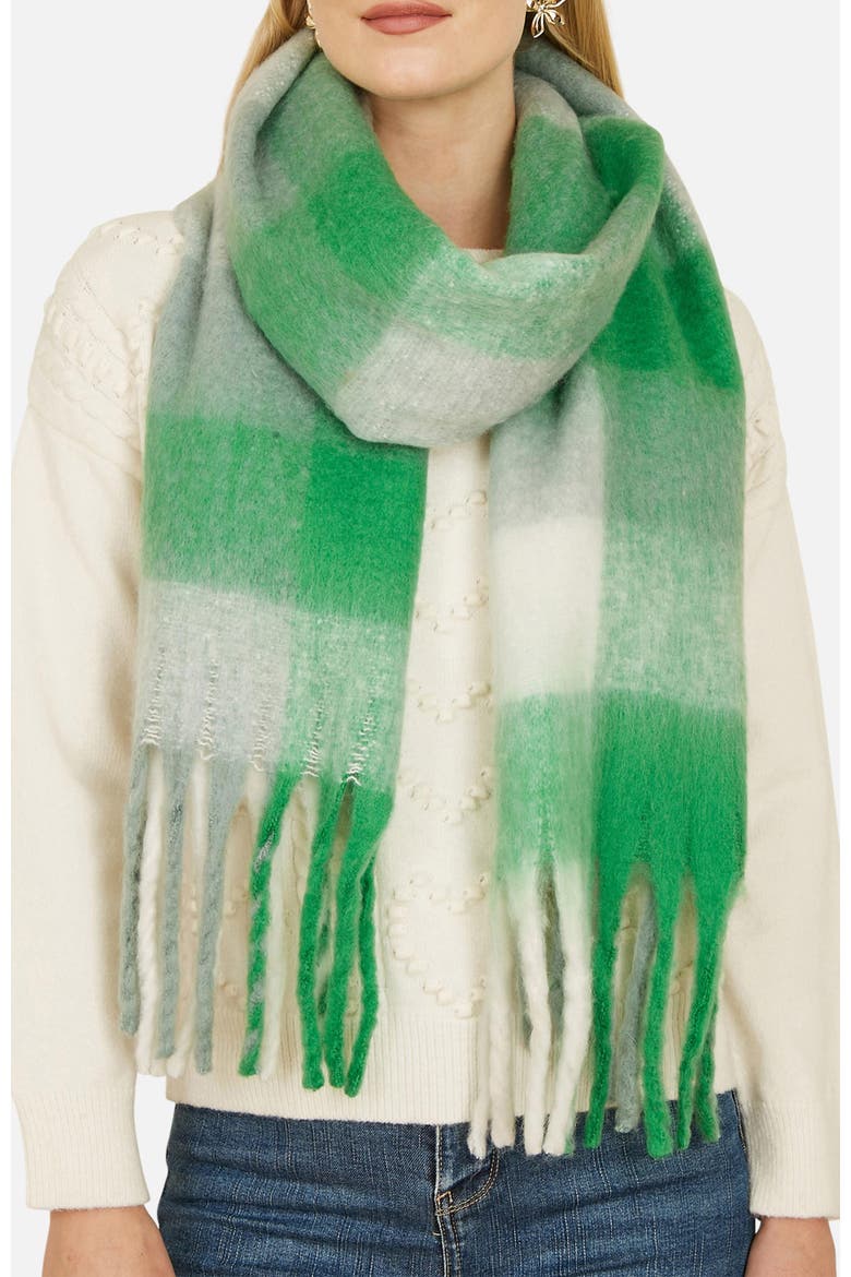 Check Soft Tassel Scarf, Alternate, color, Multi