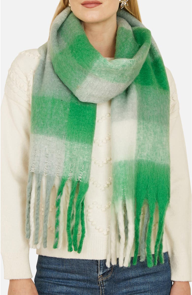 Yumi Check Soft Tassel Scarf, Alternate, color, Multi