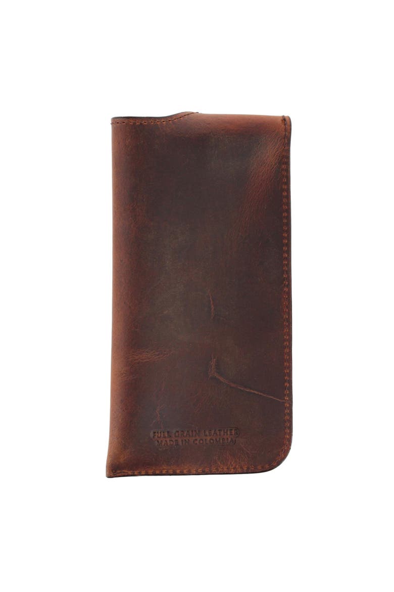 Doyle  Horse Leather Snap Closure Glass Case, Alternate, color, Tan