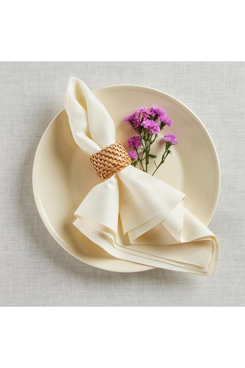 Linen Dinner Napkins Set of 4, 20 x 20" - Fete, Alternate, color, Ivory