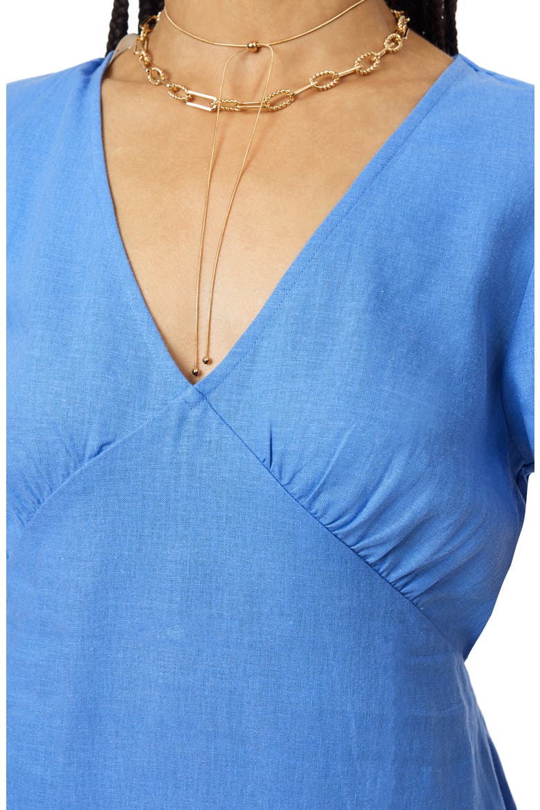 V-Neck Linen Blend Dress, Alternate, color, REGATTA