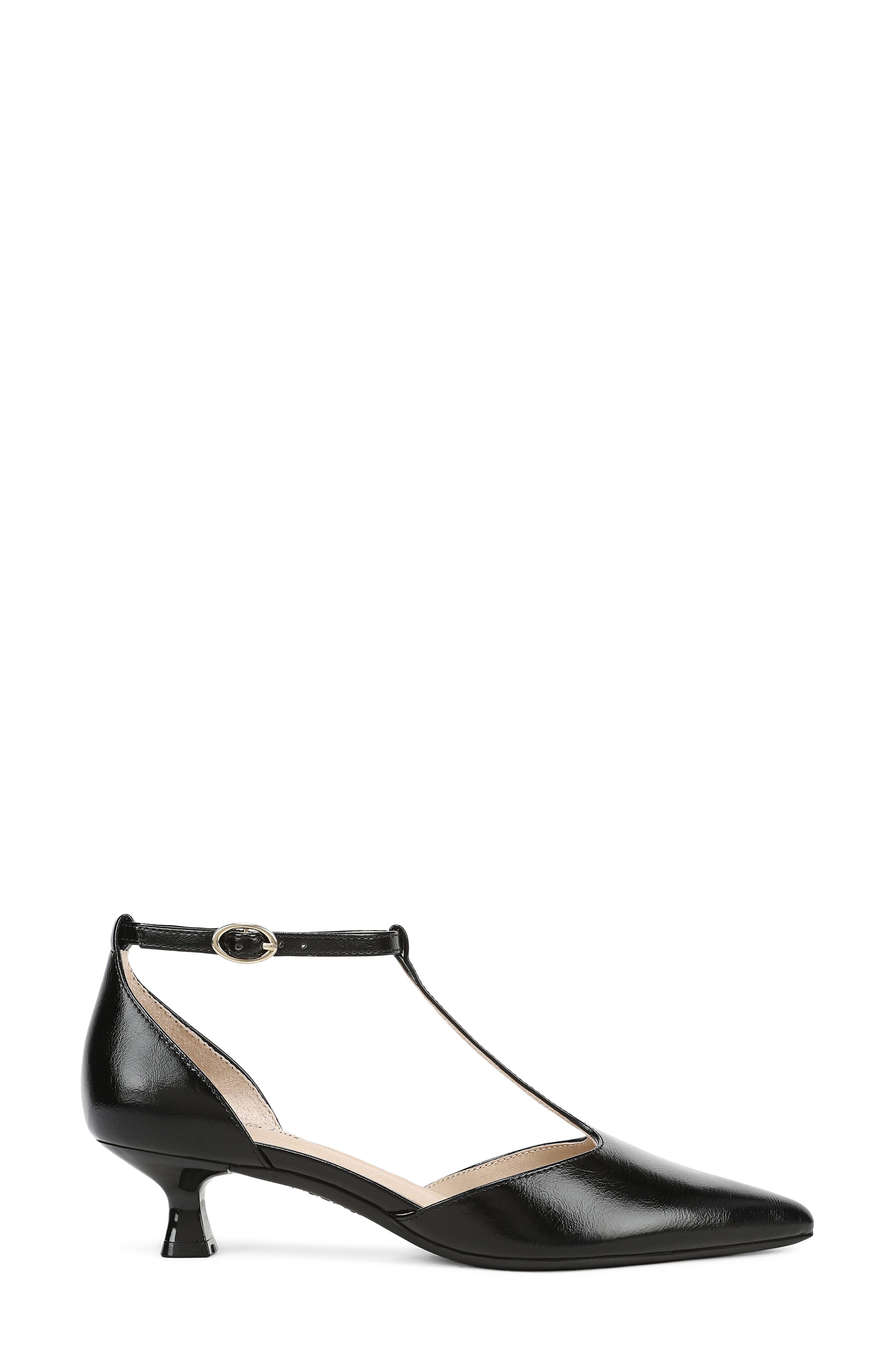 LifeStride Maruin Ankle Strap Pointed Toe Kitten Heel Pump, Alternate, color, Black