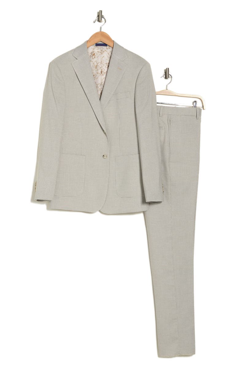 English Laundry Plaid Trim Fit Notched Lapel Two-Piece Suit, Alternate, color,