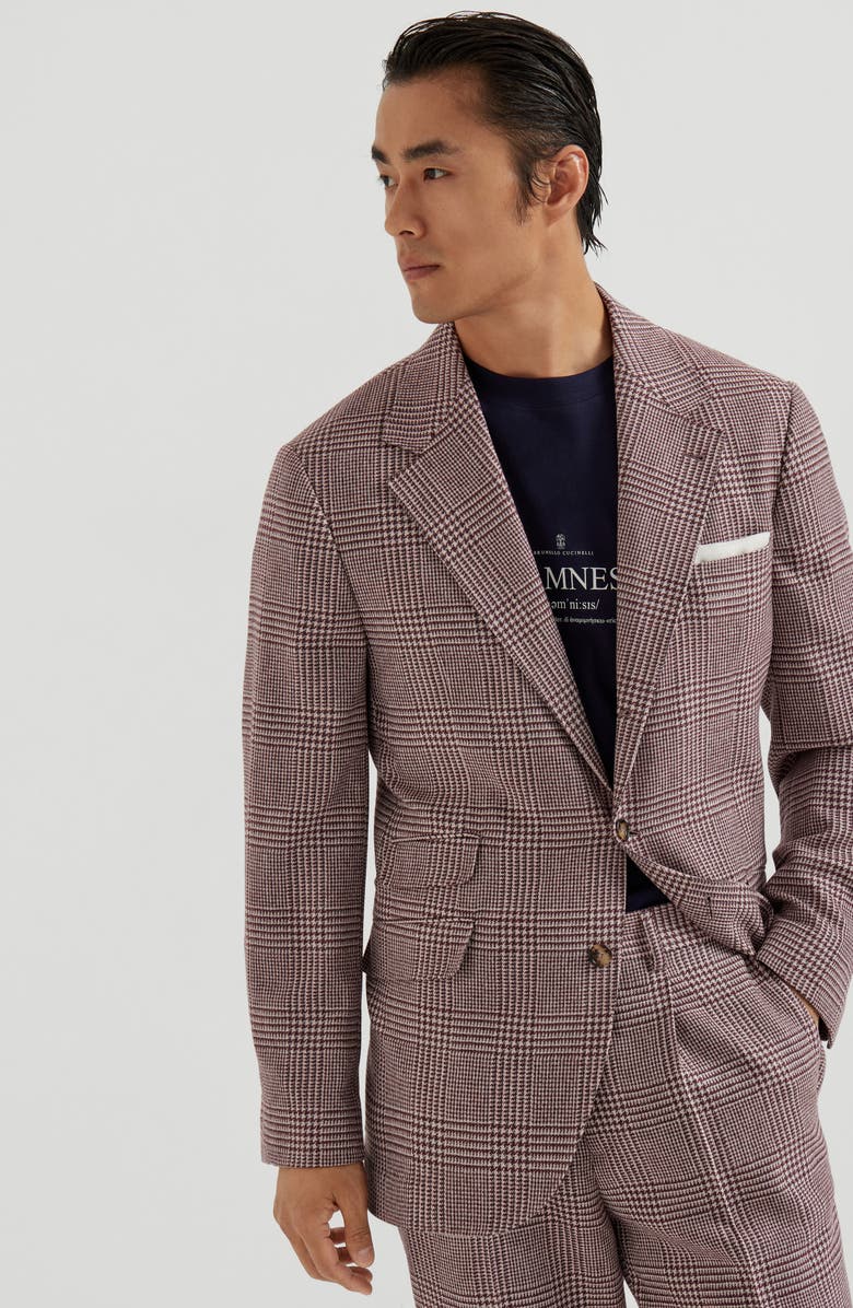 Brunello Cucinelli Deconstructed Cavallo blazer, Alternate, color, Purple-Red