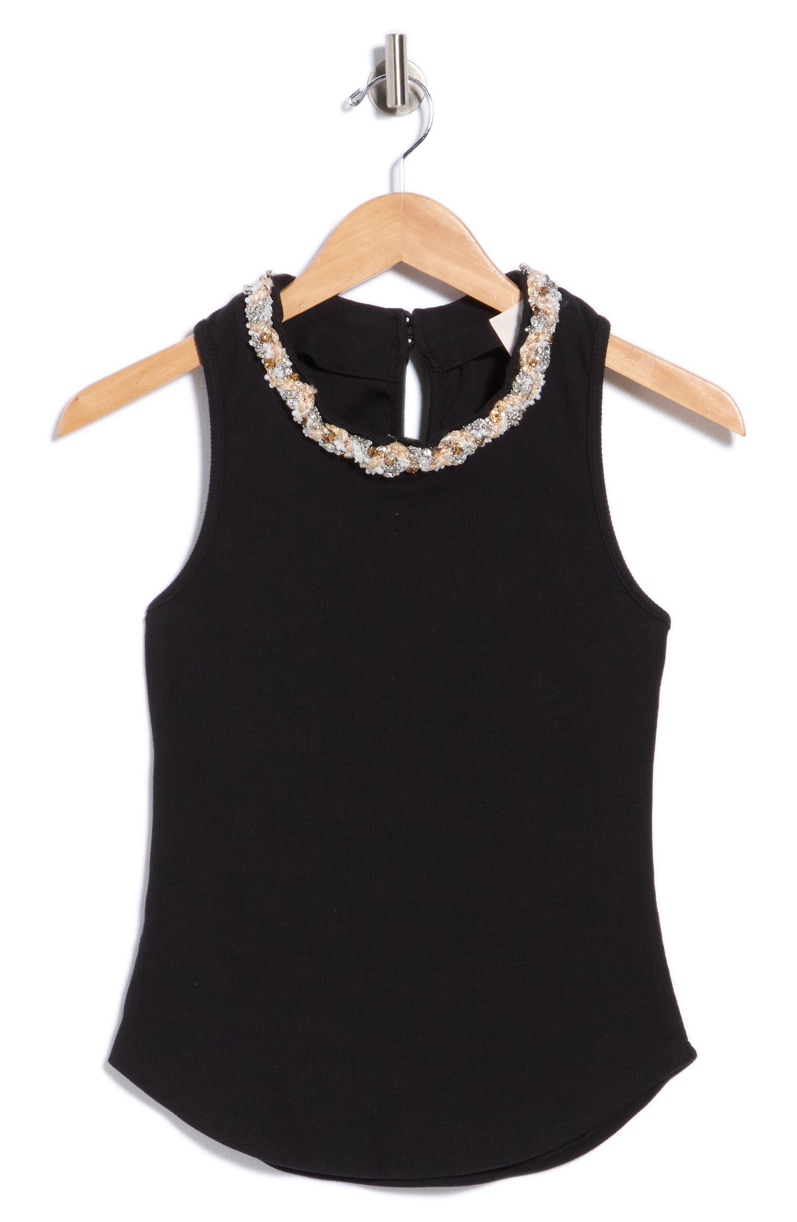 Crystal Detail Stretch Cotton Tank