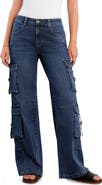 Wash Lab Denim High Waist Straight Leg Cargo Jeans