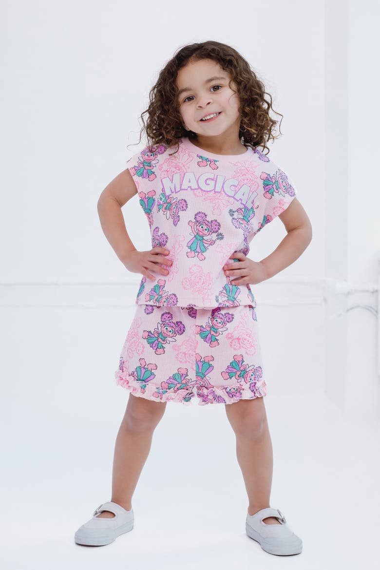 Abby Cadabby Girls' T-Shirt and Waffle Shorts Set, Alternate, color, Abby Cadabby Pink