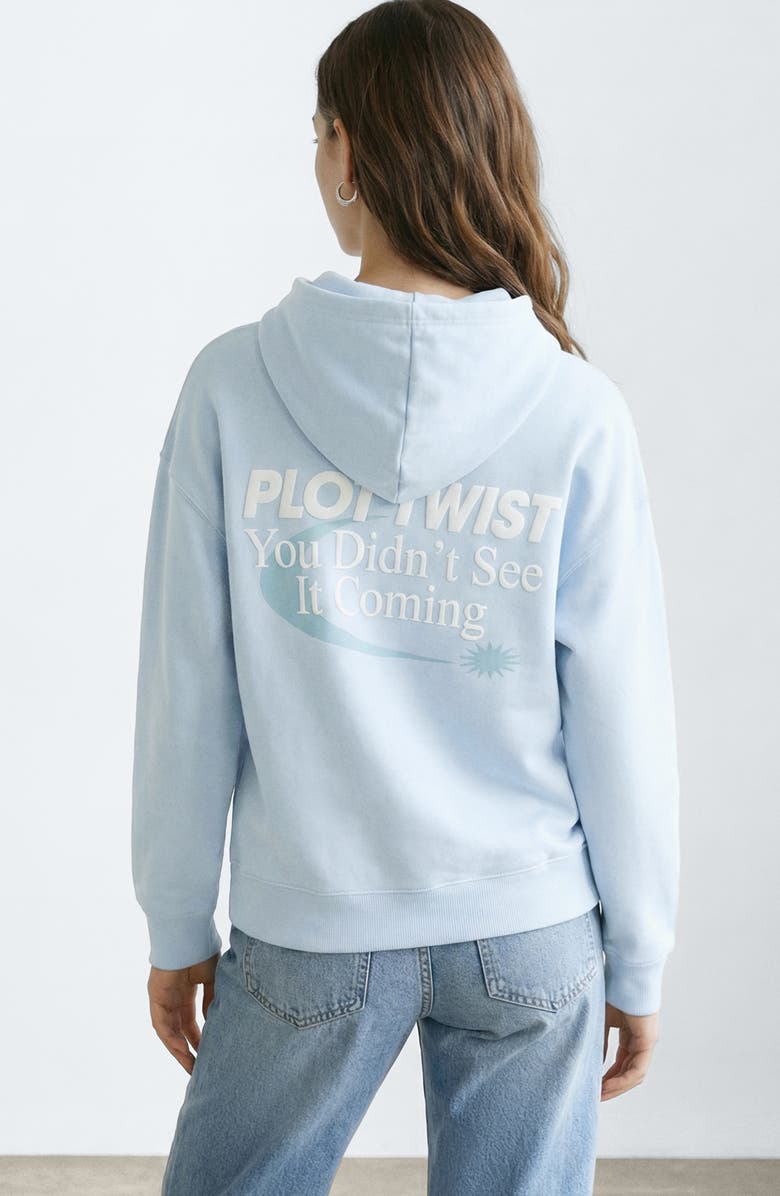 MANGO TEEN Cotton Hoodie, Alternate, color, Mint Blue