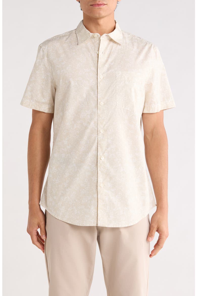 Short Sleeve Poplin Shirt, Main, color, IVORY MINI BLOOMS