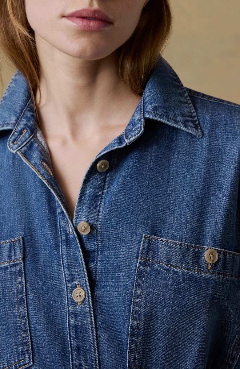 Faherty Cleo Oversize Long Sleeve Sunfair Denim Shirtdress, Alternate, color, Beacon Hill Wash