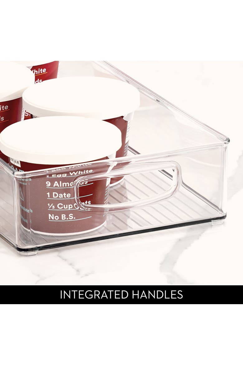 Stackable Pantry Storage Bin with Handles, Set of 4, Clear, Made in USA, Alternate, color, Clear