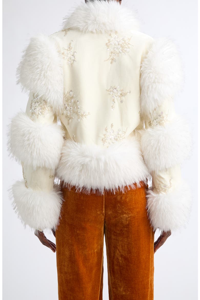 Kyla Faux Fur Coat, Alternate, color, IVORY