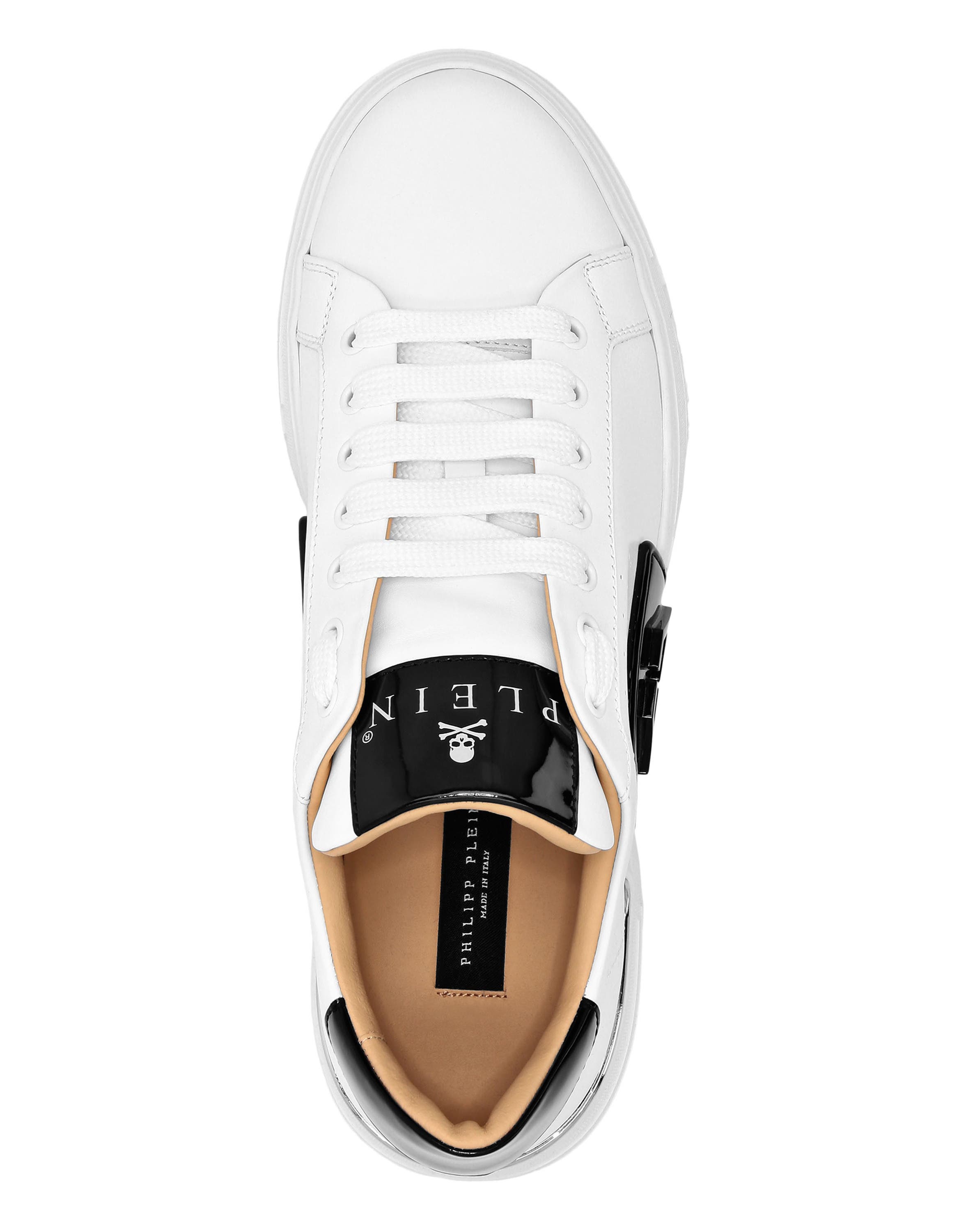 Mix Leather Lo-Top Sneakers Hexagon Unisex, Alternate, color, white