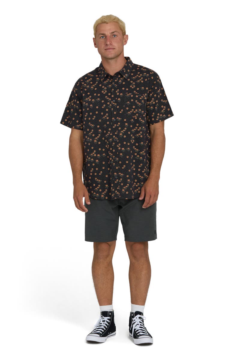 Billabong Sundays Short Sleeve Button-Up Shirt, Alternate, color, Black